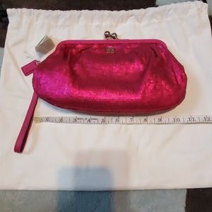 NWT. Coach sequin large wristlet 44475